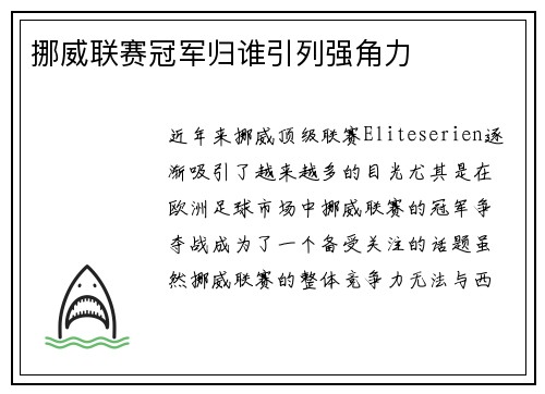 挪威联赛冠军归谁引列强角力